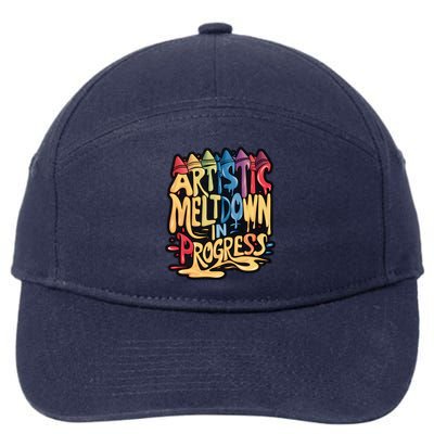 Artistic Meltdown In Progress Gift 7-Panel Snapback Hat