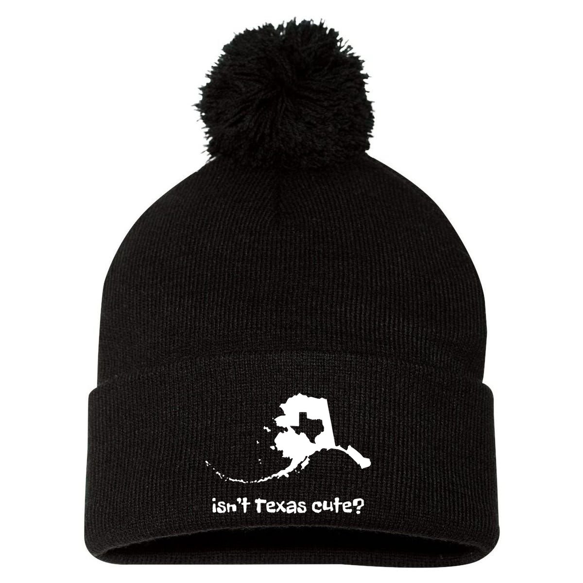 Alaska Map Isnt Texas Cute Funny Design Pom Pom 12in Knit Beanie