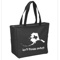 Alaska Map Isnt Texas Cute Funny Design Zip Tote Bag