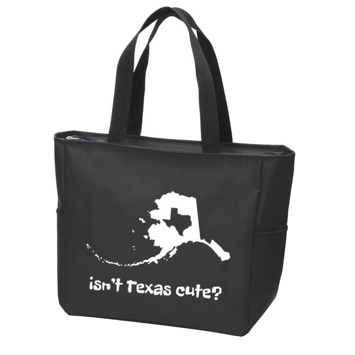 Alaska Map Isnt Texas Cute Funny Design Zip Tote Bag