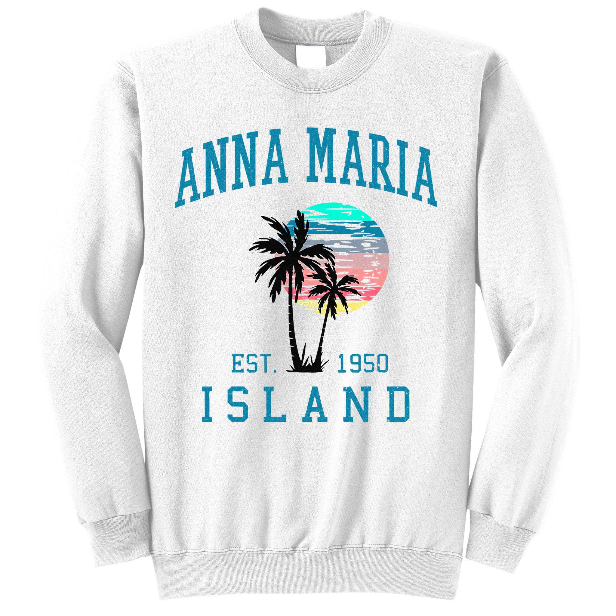 Anna Maria Island Florida Vintage Beach Palm Trees Summer Sweatshirt