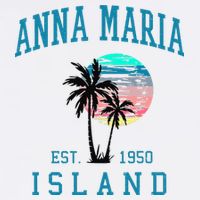 Anna Maria Island Florida Vintage Beach Palm Trees Summer Button
