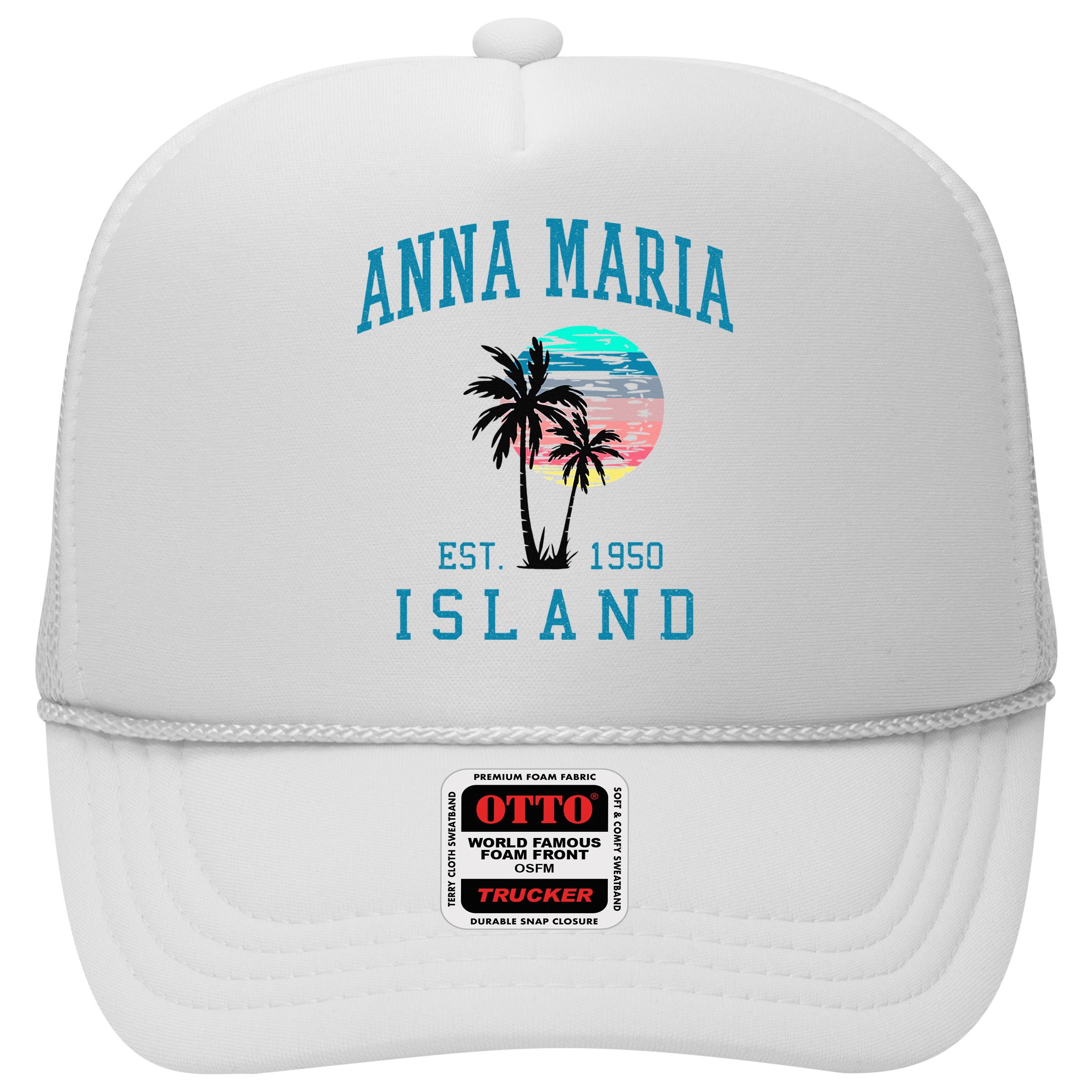 Anna Maria Island Florida Vintage Beach Palm Trees Summer Hat