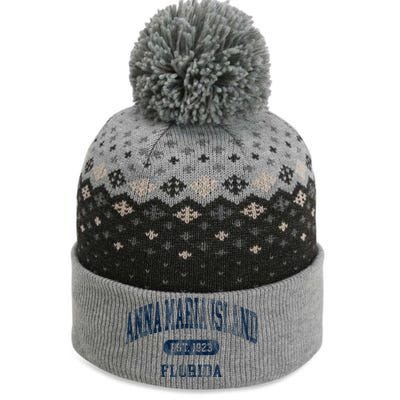 Anna Maria Island Florida Retro Preppy Throwback Souvenir The Baniff Cuffed Pom Beanie