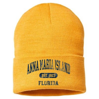 Anna Maria Island Florida Retro Preppy Throwback Souvenir Sustainable Knit Beanie