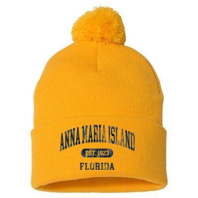 Anna Maria Island Florida Retro Preppy Throwback Souvenir Pom Pom 12in Knit Beanie