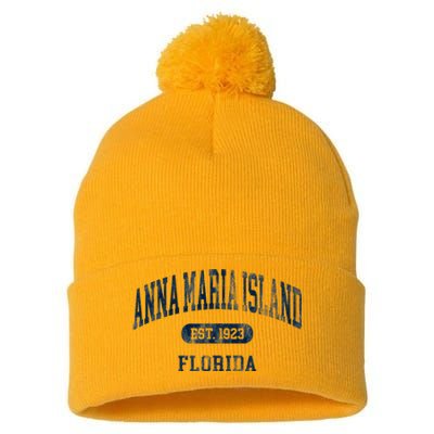 Anna Maria Island Florida Retro Preppy Throwback Souvenir Pom Pom 12in Knit Beanie