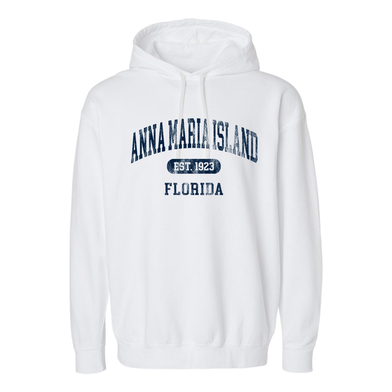 Anna Maria Island Florida Retro Preppy Throwback Souvenir Garment-Dyed Fleece Hoodie