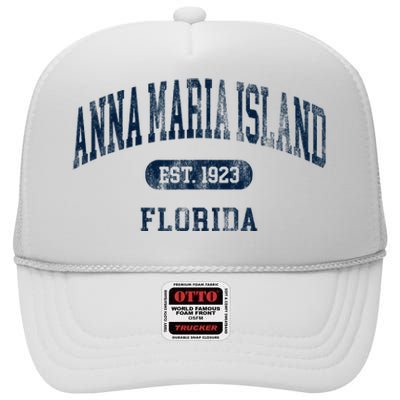 Anna Maria Island Florida Retro Preppy Throwback Souvenir High Crown Mesh Back Trucker Hat