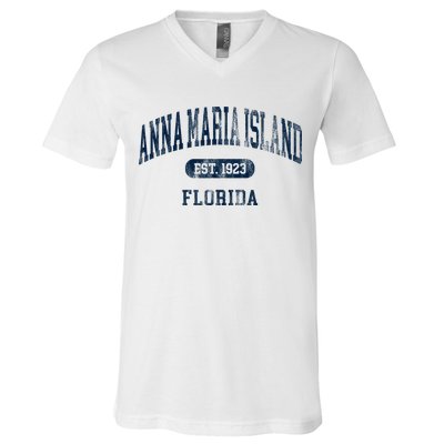 Anna Maria Island Florida Retro Preppy Throwback Souvenir V-Neck T-Shirt