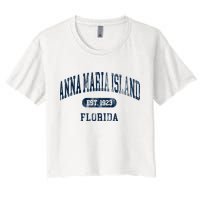 Anna Maria Island Florida Retro Preppy Throwback Souvenir Women's Crop Top Tee