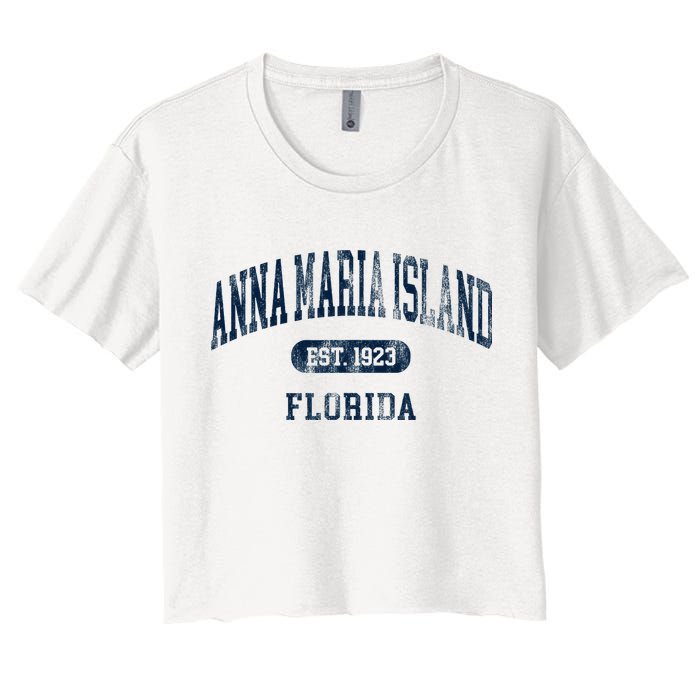 Anna Maria Island Florida Retro Preppy Throwback Souvenir Women's Crop Top Tee