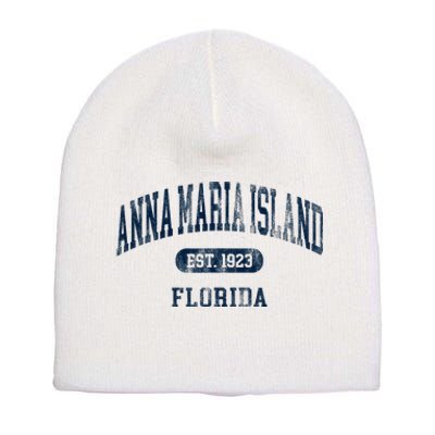 Anna Maria Island Florida Retro Preppy Throwback Souvenir Short Acrylic Beanie