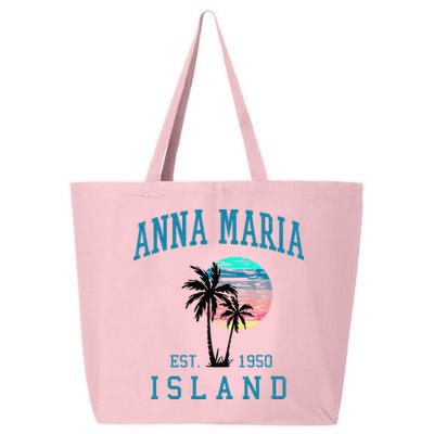 Anna Maria Island Florida Vintage Beach Palm Trees Summer 25L Jumbo Tote
