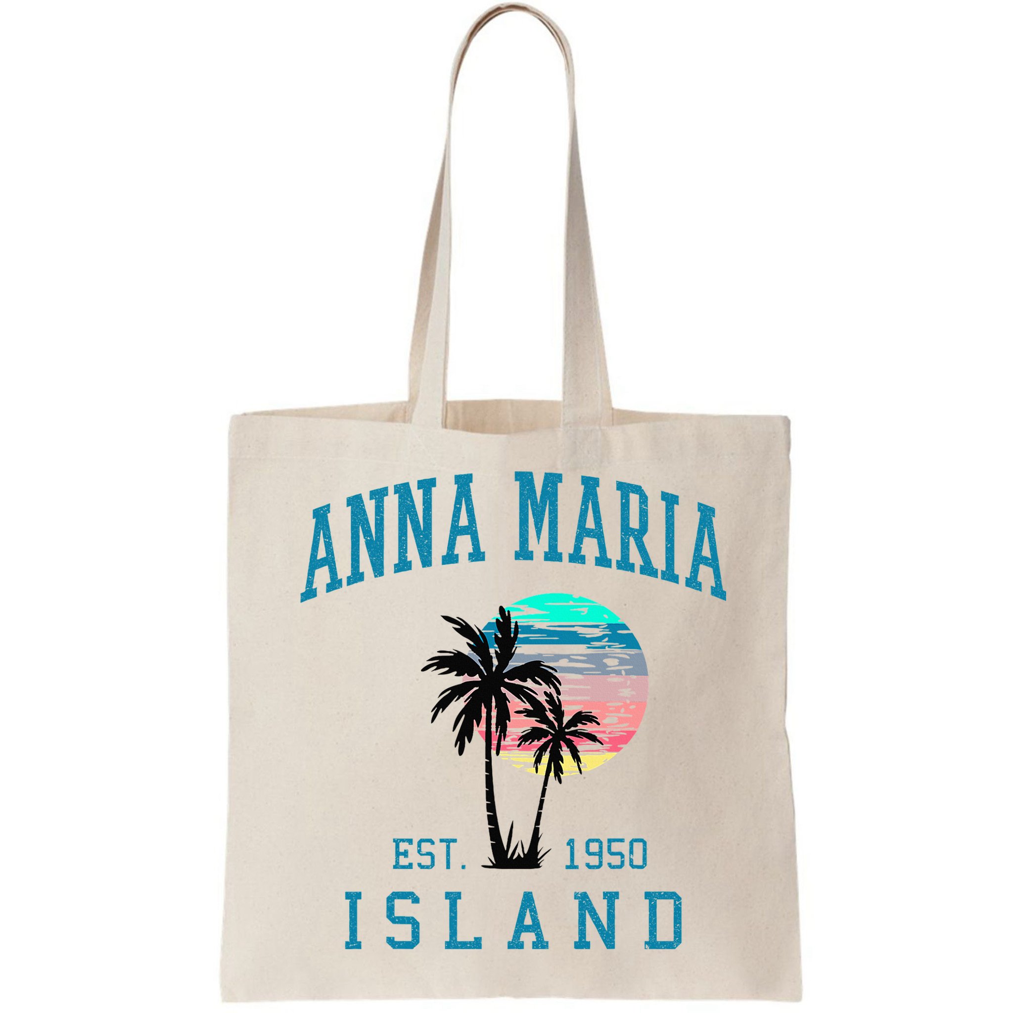Anna Maria Island Florida Vintage Beach Palm Trees Summer Bag