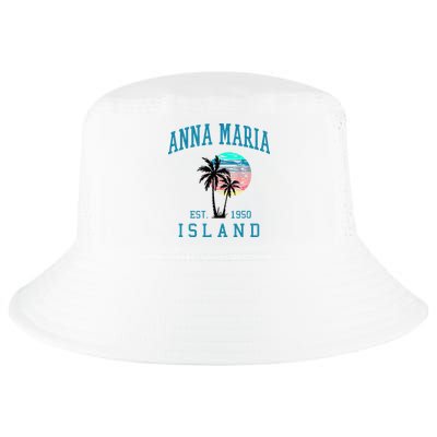 Anna Maria Island Florida Vintage Beach Palm Trees Summer Cool Comfort Performance Bucket Hat