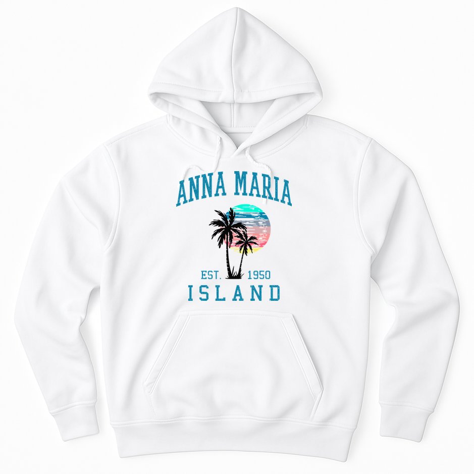 Anna Maria Island Florida Vintage Beach Palm Trees Summer Hoodie