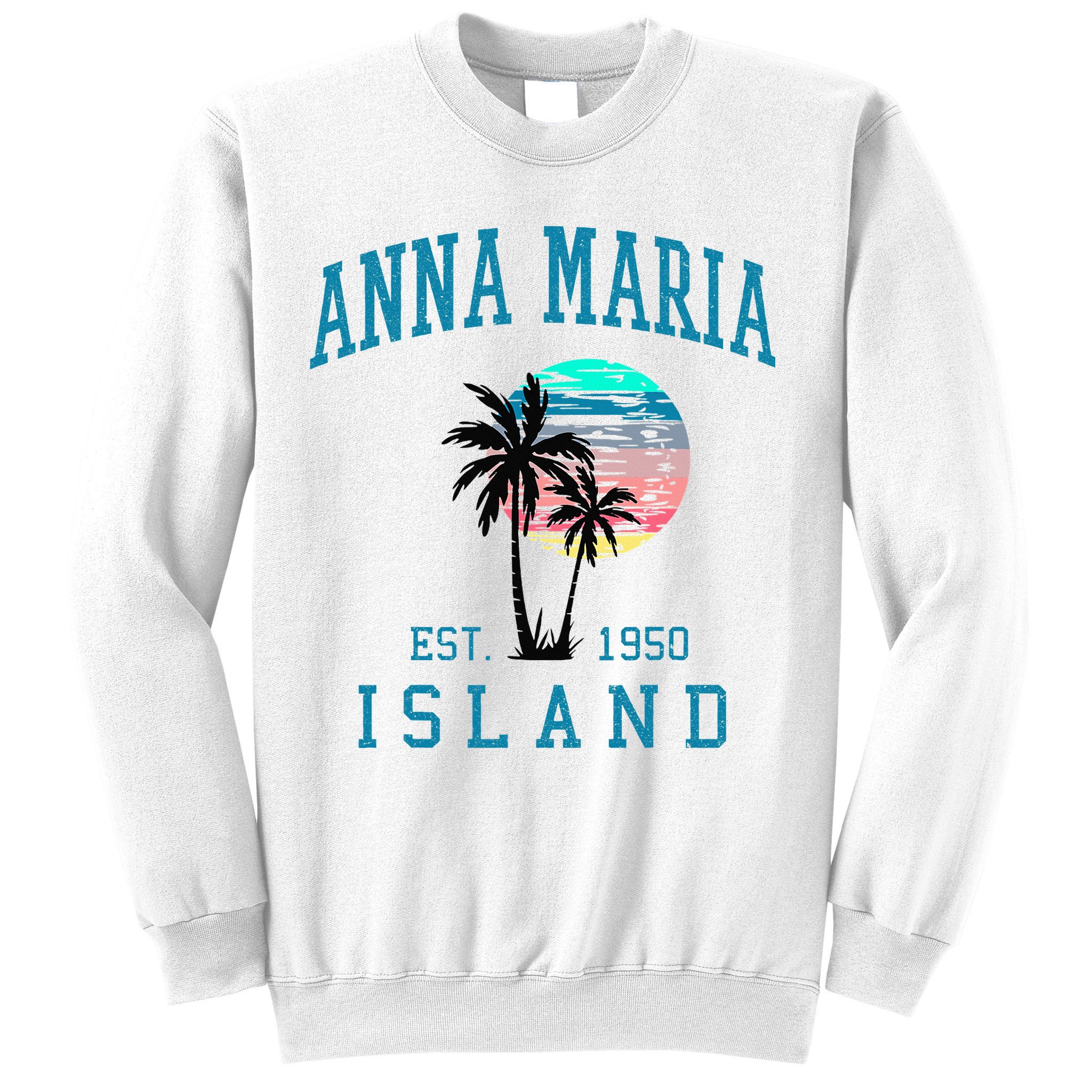 Anna Maria Island Florida Vintage Beach Palm Trees Summer Sweatshirt