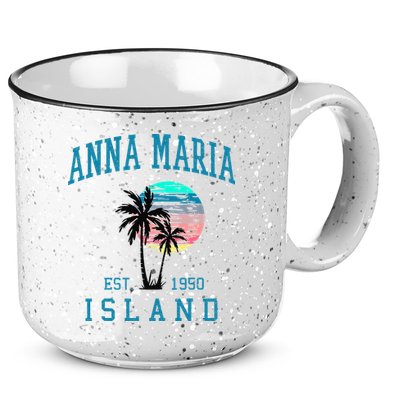 Anna Maria Island Florida Vintage Beach Palm Trees Summer 15oz Campfire Ceramic Mug