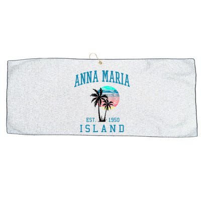 Anna Maria Island Florida Vintage Beach Palm Trees Summer Large Microfiber Waffle Golf Towel