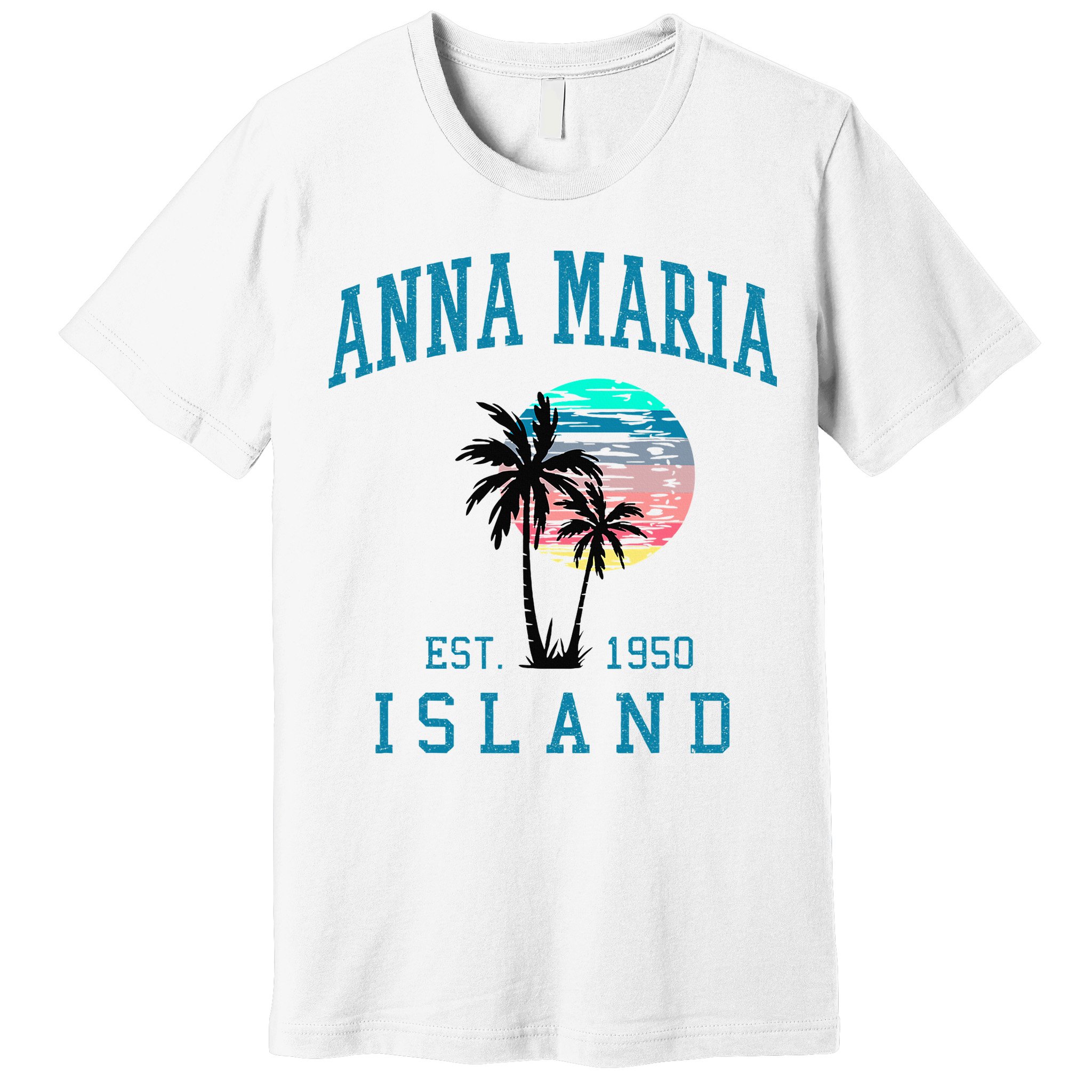 Anna Maria Island Florida Vintage Beach Palm Trees Summer Premium T-Shirt