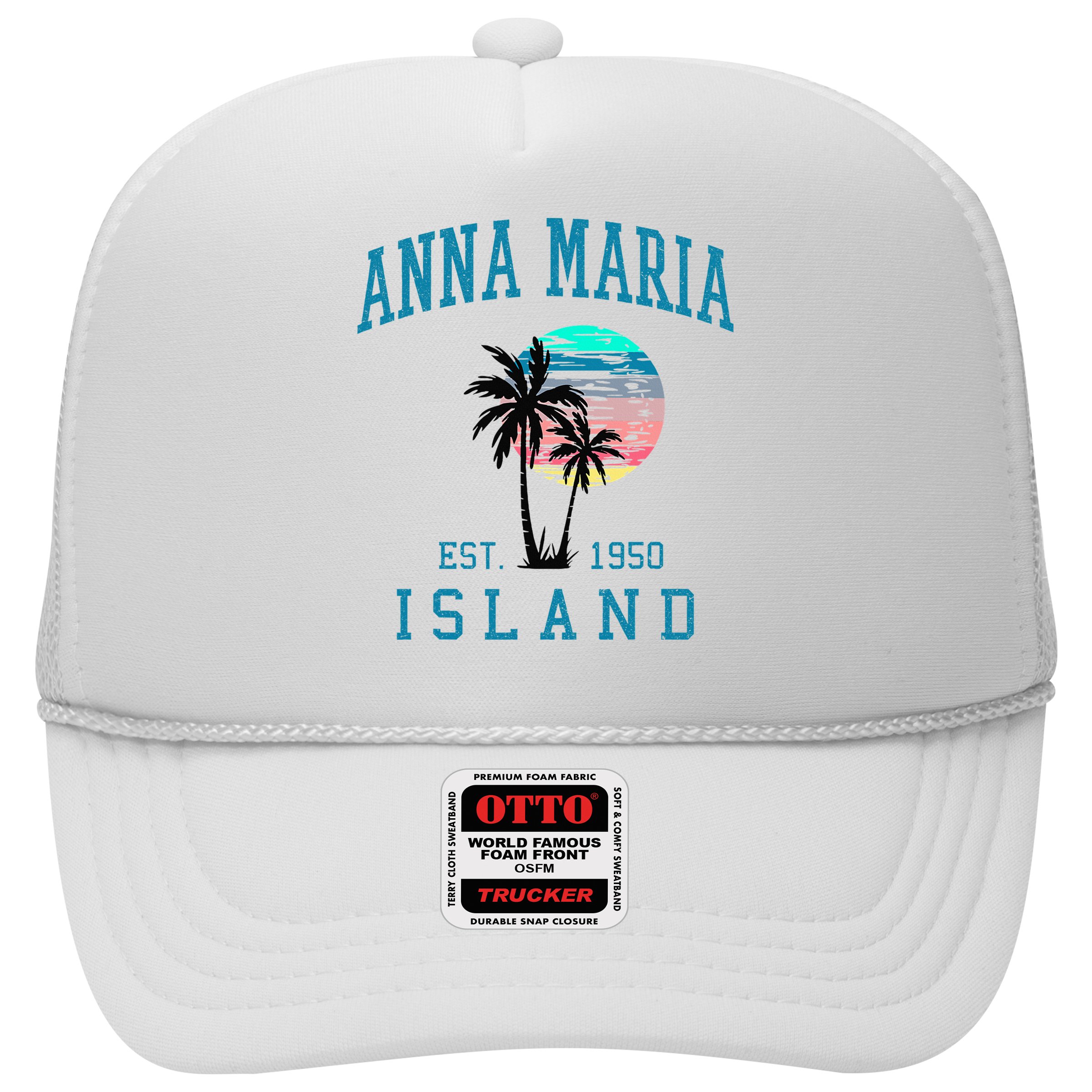Anna Maria Island Florida Vintage Beach Palm Trees Summer Hat