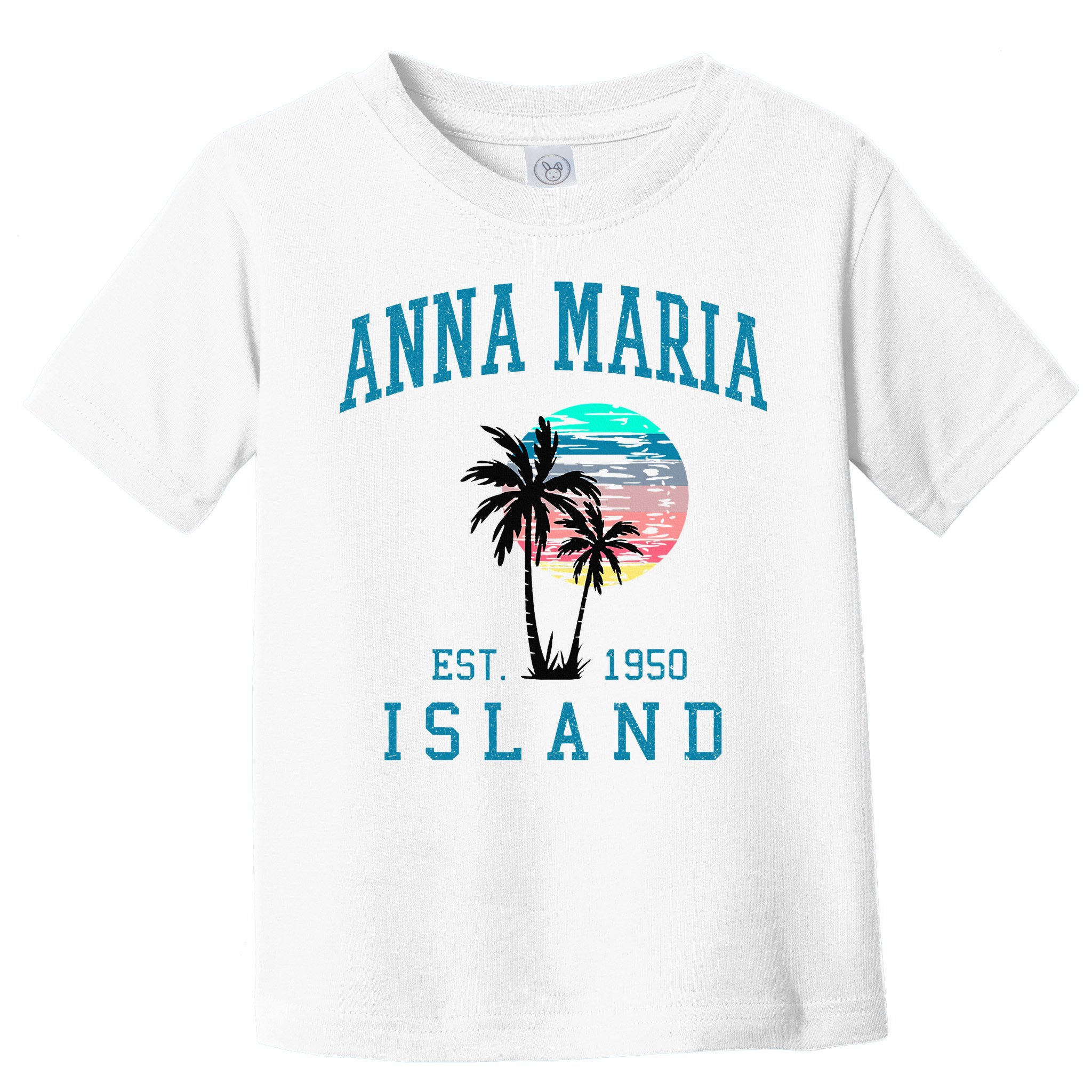 Anna Maria Island Florida Vintage Beach Palm Trees Summer Toddler T-Shirt