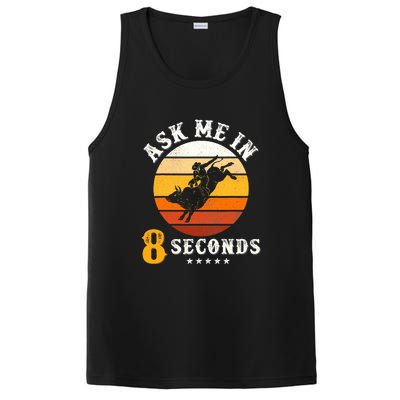 Ask Me In 8 Seconds Rodeo Bull Riding Vintage Cowboy PosiCharge Competitor Tank