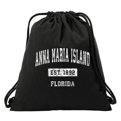 Anna Maria Island Florida Fl Vintage Sports Established Drawstring Bag