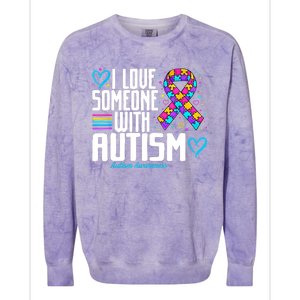 Autism Mom I Love Someone With Autism Gift Colorblast Crewneck Sweatshirt