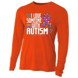 Autism Mom I Love Someone With Autism Gift Cooling Performance Long Sleeve Crew