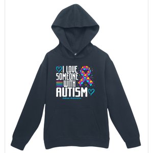 Autism Mom I Love Someone With Autism Gift Urban Pullover Hoodie