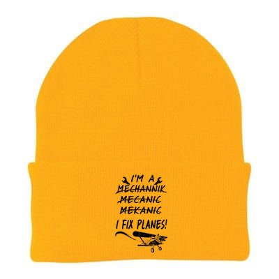 Aircraft Mechanic I'm A Mechannik Mecanic I Fix Planes Gift Knit Cap Winter Beanie