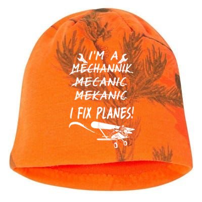 Aircraft Mechanic I'm A Mechannik Mecanic I Fix Planes Gift Kati - Camo Knit Beanie