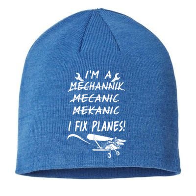 Aircraft Mechanic I'm A Mechannik Mecanic I Fix Planes Gift Sustainable Beanie