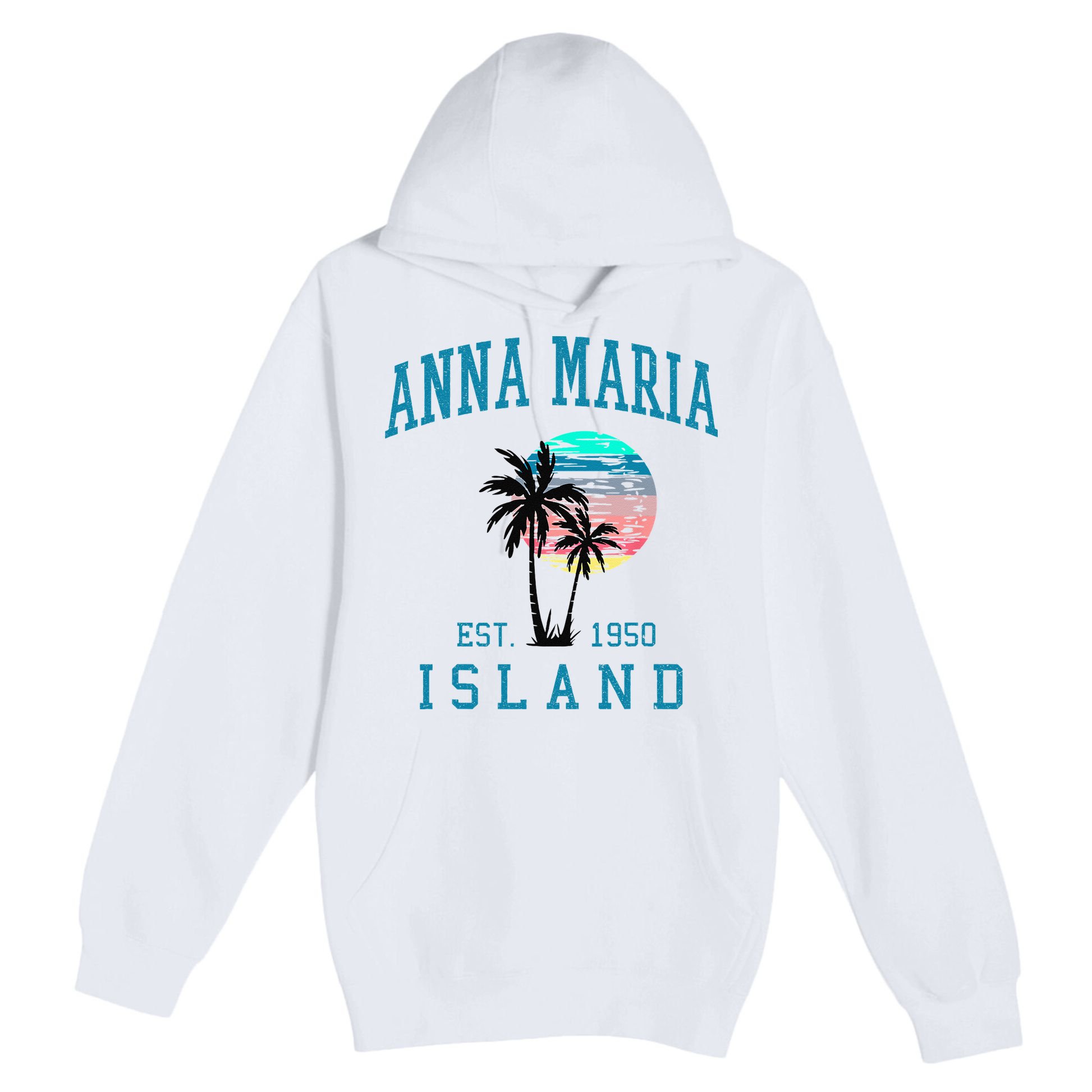 Anna Maria Island Florida Vintage Beach Palm Trees Summer Premium Pullover Hoodie