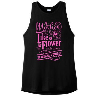 A Mother Is Like A Flower Ladies PosiCharge Tri-Blend Wicking Tank