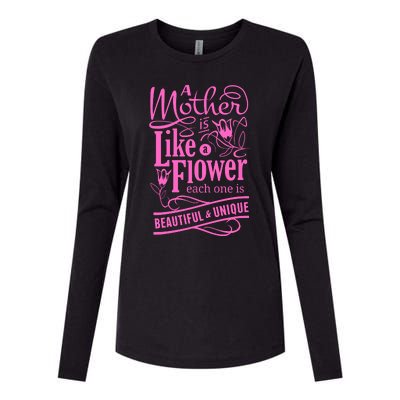 A Mother Is Like A Flower Womens Cotton Relaxed Long Sleeve T-Shirt