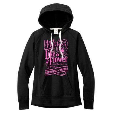 A Mother Is Like A Flower Women's Fleece Hoodie