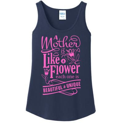 A Mother Is Like A Flower Ladies Essential Tank