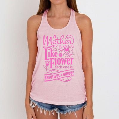 A Mother Is Like A Flower Women's Knotted Racerback Tank