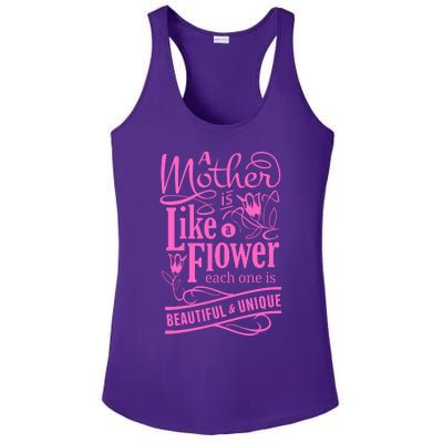 A Mother Is Like A Flower Ladies PosiCharge Competitor Racerback Tank