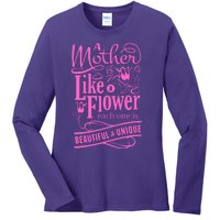 A Mother Is Like A Flower Ladies Long Sleeve Shirt