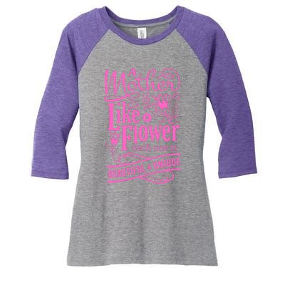 A Mother Is Like A Flower Women's Tri-Blend 3/4-Sleeve Raglan Shirt