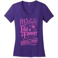 A Mother Is Like A Flower Women's V-Neck T-Shirt