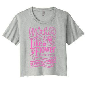 A Mother Is Like A Flower Women's Crop Top Tee