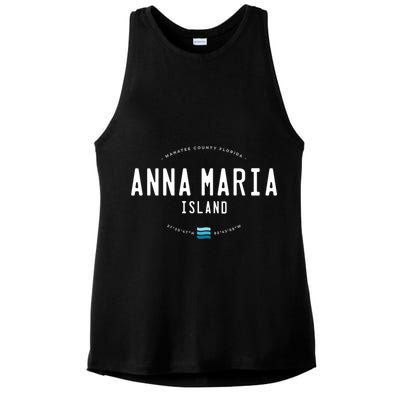 Anna Maria Island Florida Beach Waves Meaningful Gift Ladies PosiCharge Tri-Blend Wicking Tank