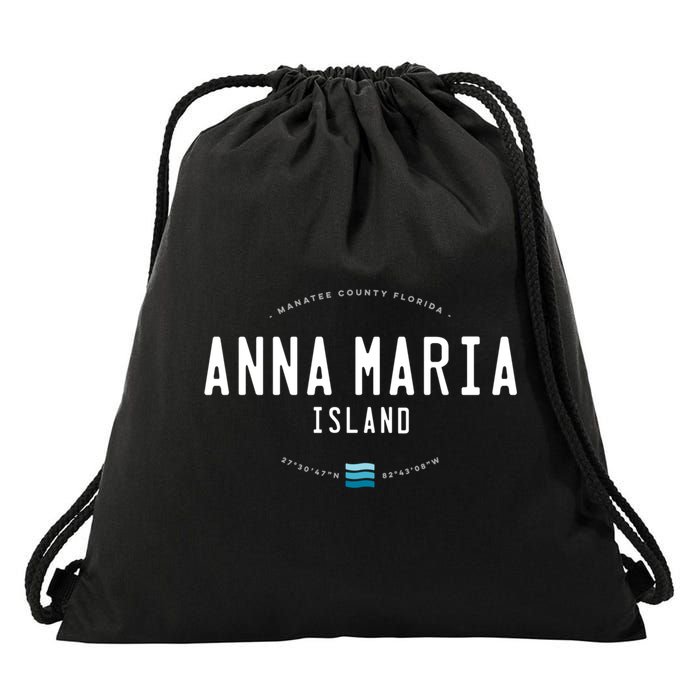 Anna Maria Island Florida Beach Waves Meaningful Gift Drawstring Bag