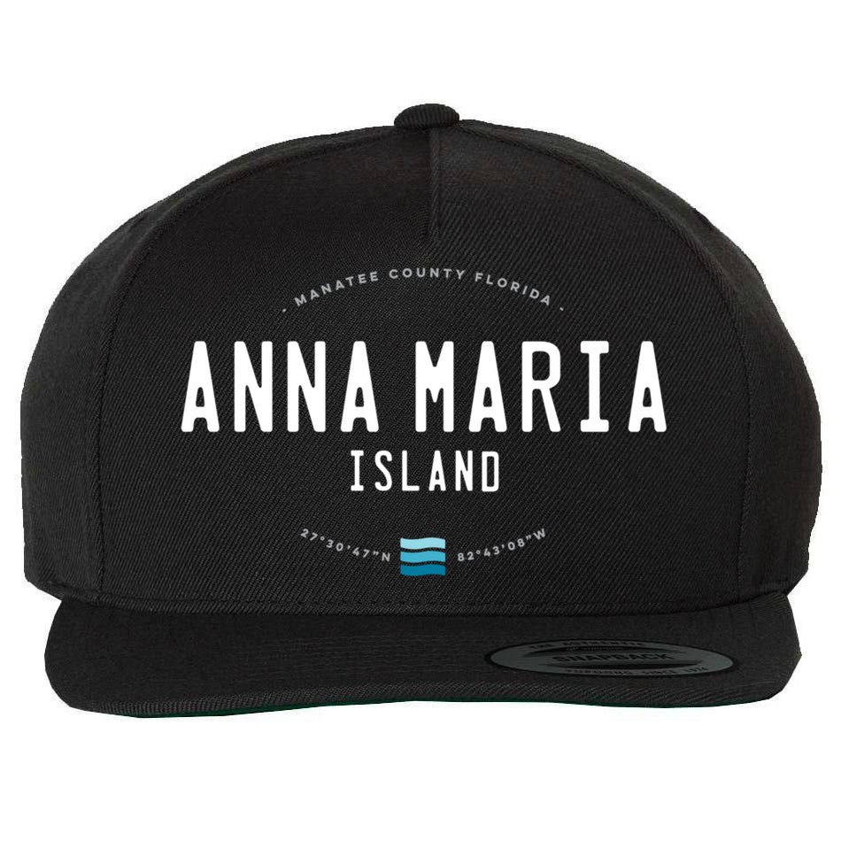 Anna Maria Island Florida Beach Waves Meaningful Gift Wool Snapback Cap