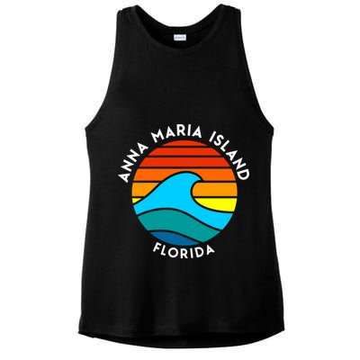 Anna Maria Island Florida Retro Wave Gift Ladies PosiCharge Tri-Blend Wicking Tank